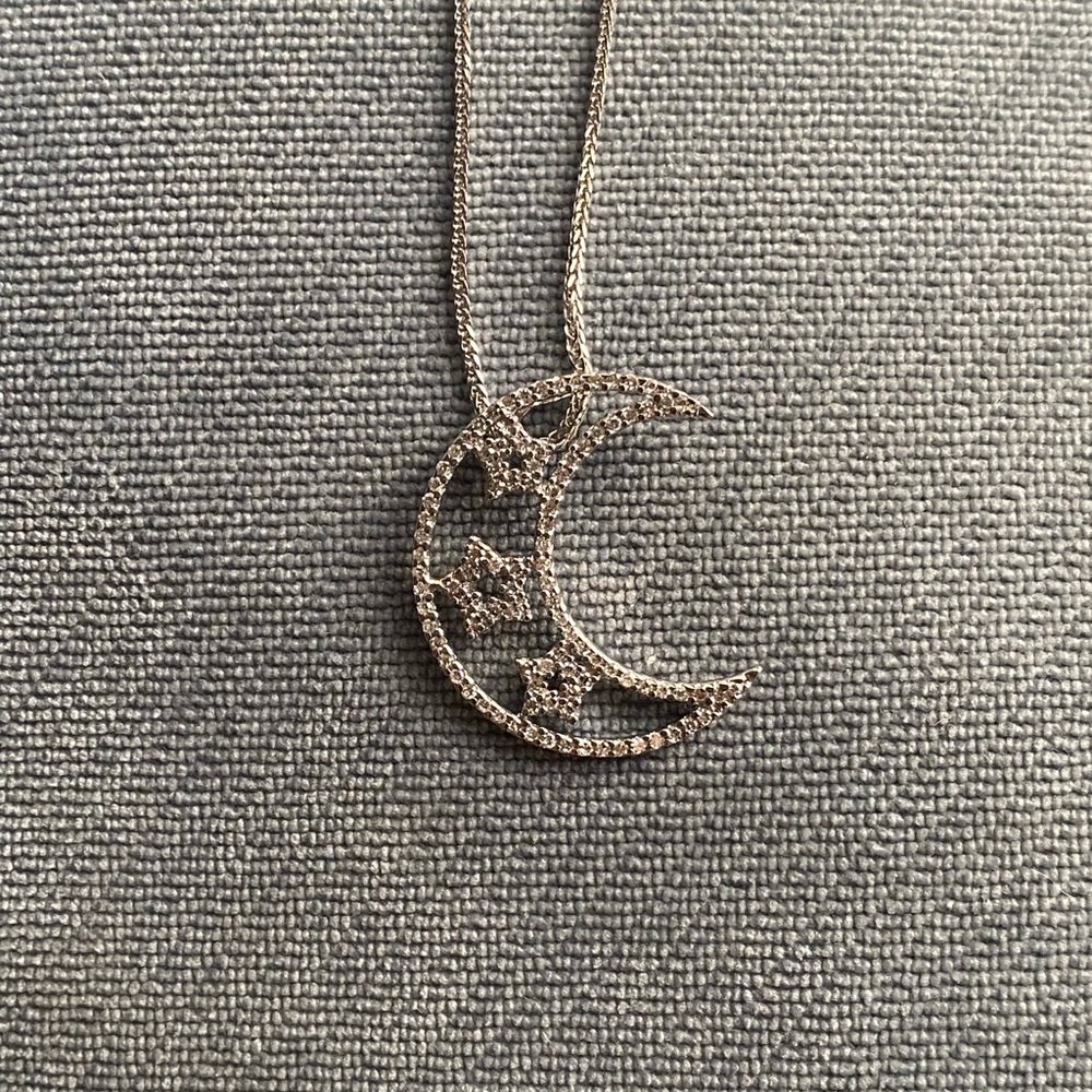 Diamond Moon & Stars Necklace